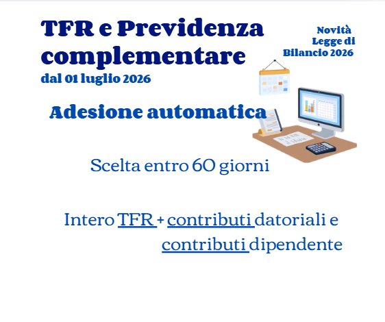 NOVITÀ TFR & PREVIDENZA COMPLEMENTARE dal 01/07/2026